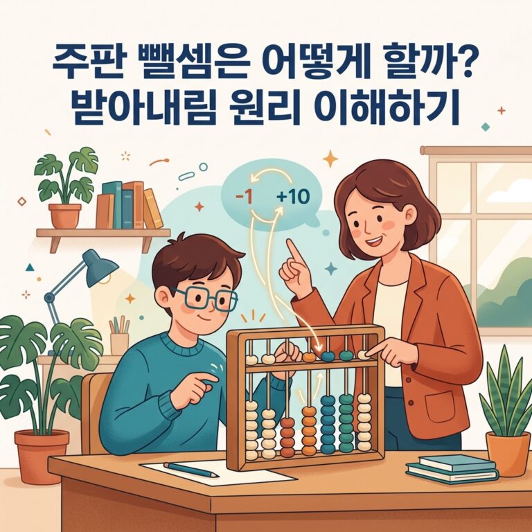 ai thumbnail illustration 주판 뺄셈은 어떻게 할까 받아내림 원리 이해하기 1787757454